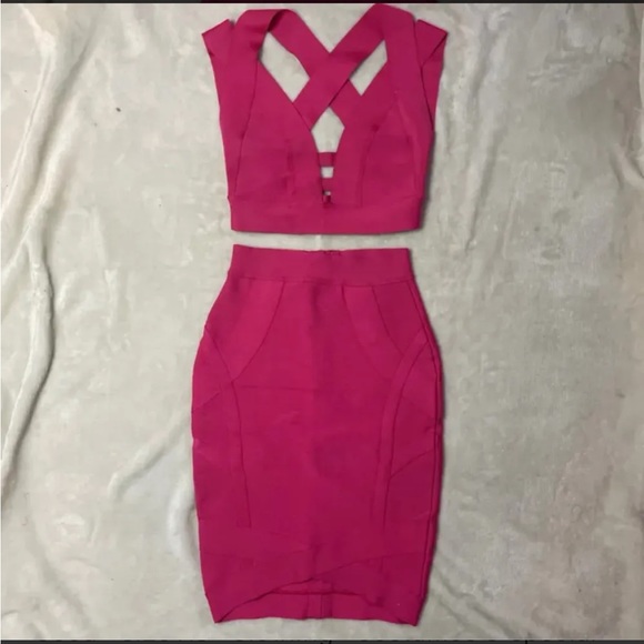 Two Piece Bandage Skirt & Crop Set - XS - Picture 1 of 8